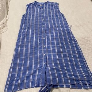 Loft Blue and White Checked Sundress